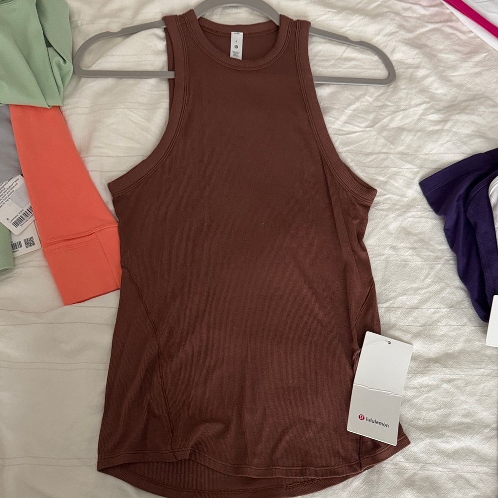 lululemon athletica hold tight roasted brown RTDB Chocolate Tank Top
